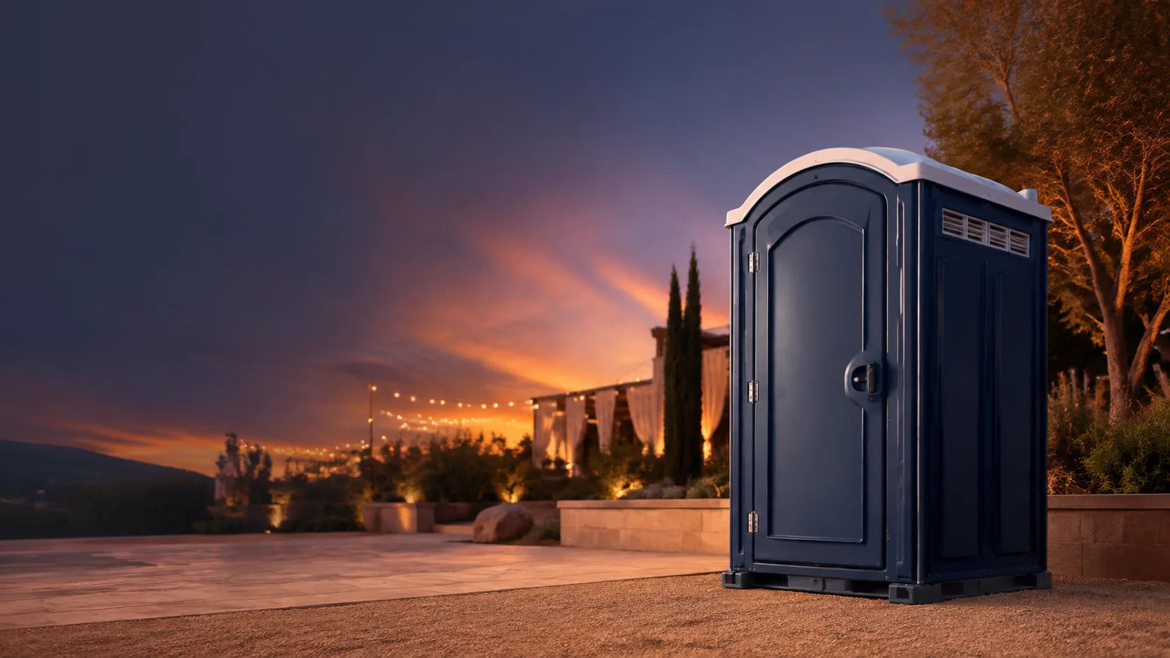 Portable restroom shown for rental planning in Boulder, CO